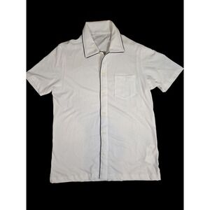 Todd Snyder Made in L.A. USA Montauk Tipped Men's‎ Full Placket Polo Shirt Small